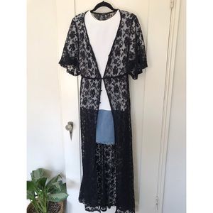 Buttoned Lace Maxi Dress
